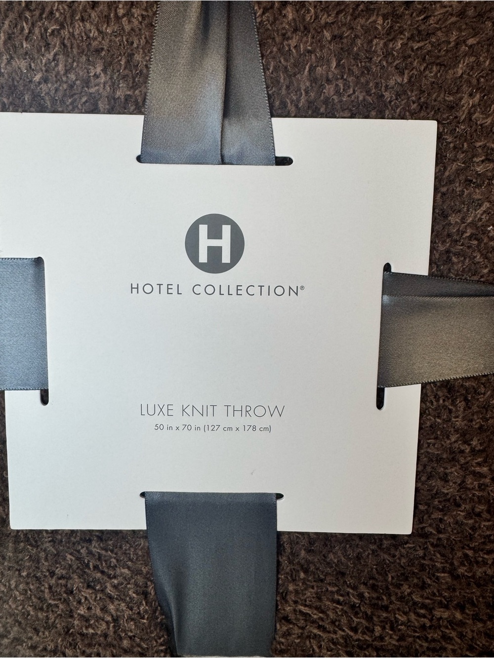 Hotel Collection Luxe Knit Throw - Chocolate - Picture 3 of 7